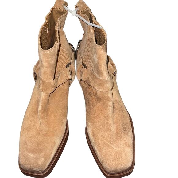 Sam Edelman Shoes - Sam Edelman Bellamie Boots Suede Harness Western Booties Camel Size 7 NWOB